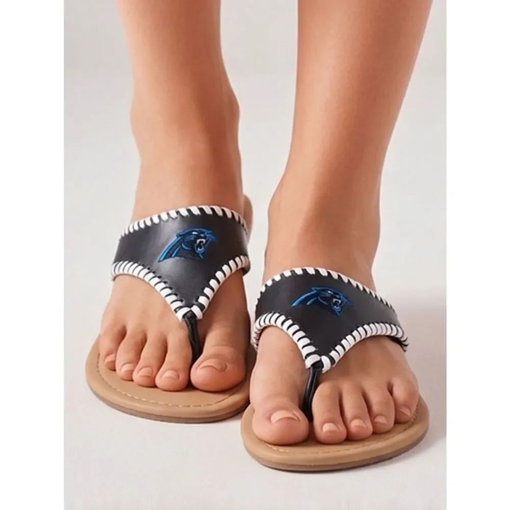 CAROLINA PANTHERS Flip Flops Womens 7-8